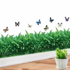[Estoque pronto] Rodapé removível quarto sala de estar decoração de fundo pequena grama adesivos de parede WJG