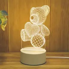 [Estoque pronto] Luz noturna 3D atmosfera criativa lâmpada de cabeceira presente fixo candeeiro de mesa infantil 2026 no