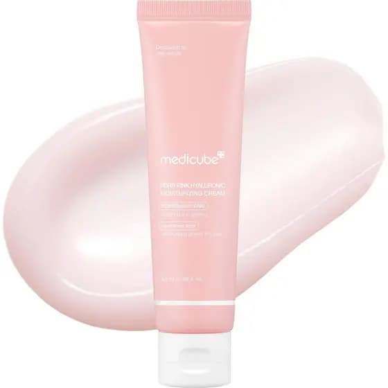 Creme hidratante rosa Medicube com DNA de Salmão PDRN |    , alívio da dor e cuidados hidratantes |