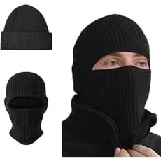 BROKIG Balaclava 2 em 1, Máscara de Esqui, Gorro Preto, Máscara Facial de Inverno, Gorro Quente para Homens e Mulheres