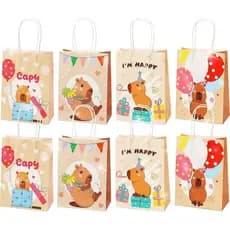 BACH AND BOOZY 16PCS Sacolas de Lembrancinhas para Festa de Aniversário de Capivara, Sacolas de Presentes e Guloseimas d
