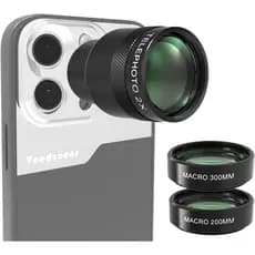Lente Telefoto 2X para Telefone, Lente Telefoto 5X para Câmera, com Lente Macro de 200mm e 300mm, Clipe Universal para L
