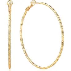 Brincos de Argola SPOINT em Ouro 14K para Mulheres, Grandes, Leves e Hipoalergênicos, Argolas Extra Grandes de 14 Quilat