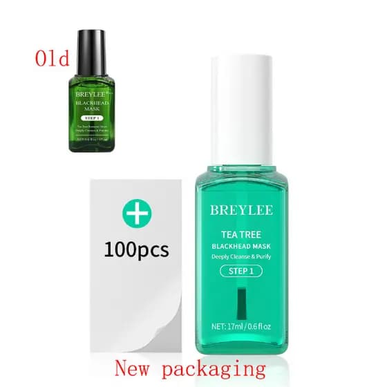 Máscara para Cravos BREYLEE Tea Tree (etapa 1), Reduz Poros, Elimina Marcas de Acne, Remove Cravos, Cuidados com a Pele,