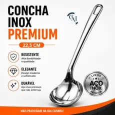 Concha De Cozinha Em Aço Inox 22,5cm Para Servir Sopas Caldos