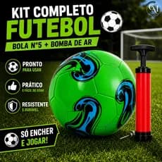 Kit Bola de Futebol Nº5 + Bomba de Ar Manual