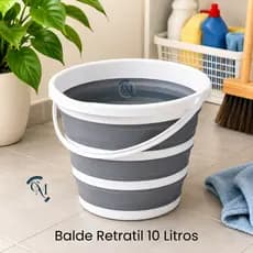 Balde Retrátil 10 Litros Silicone Portatil Moderno