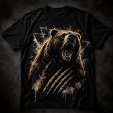 Camiseta Vermelha Masculina Estampa Urso Selvagem Streetwear Premium