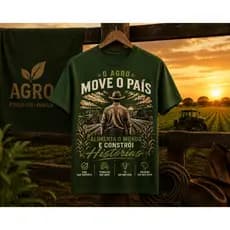 Camiseta Masculina Agro Move o País Country Fazenda 100% Algodão