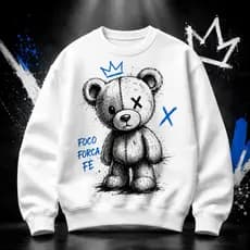 Moletom Urso Estampado Confortável Streetwear Fashion