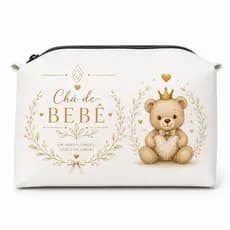 Necessaire Personalizada Chá de Bebê Ursinho Realeza com Nome Lembrancinha