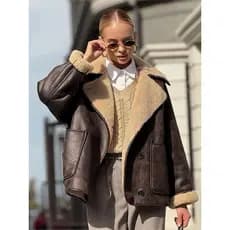 Jaqueta Assimétrica Feminina com Gola e Bolsos - Casaco de Inverno com Botões - Visual Casual para o Dia a Dia - 2026 MM