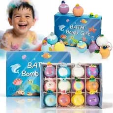 Bombas de Banho de Páscoa com Brinquedos Dentro, Pacote com 12 Bombas de Banho para Crianças com Surpresas Dentro, Conju