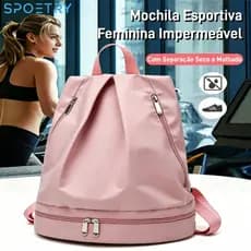 Mochila Bolsa Sacola Academia Esportiva Impermeável com Separação Seco e Molhado Anti-furto para Academia e Treinos