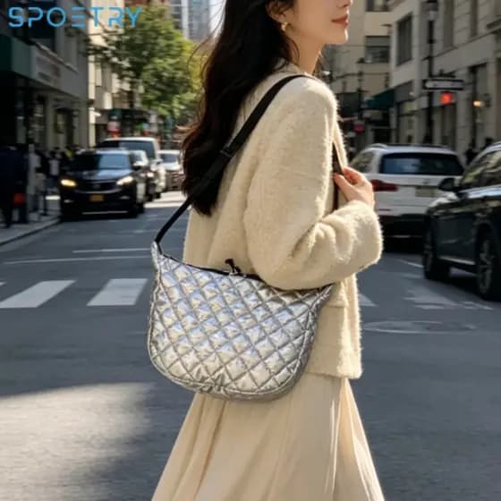 Bolsa Feminina de Ombro e Transversal em Couro PU Moderna Alta Capacidade Confortável Resistente para Uso Diário e Traba
