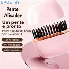 Pente Alisador A Vácuo Portátil Com Controle De Temperatura De 3 Níveis , Carregamento USB Para Viagens