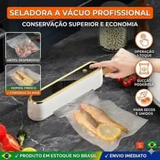 Seladora Embaladora Vácuo Portátil Alimentos Recarregável Fecha Sacos Marmita Carnes Seco Úmido Premium