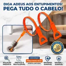 Kit 5 Desentupidor de Ralo Pia Limpa Tubulação Tira Cabelo Escova Flexível Ferramenta Prática Sem Encanador