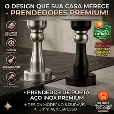 Prendedor Batente Segura Porta Chão Aço Inox Anti Impacto Protetor Parede Adesivo 3M Não Fura Piso