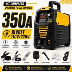 Máquina De Solda Inversora 350A Bivolt 110V/220V TOD-350 IGBT Profissional Com Kit e Brindes