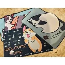 Tapete Capacho Decorativo Pet Welcome em Microfibra para Porta 40x60cm