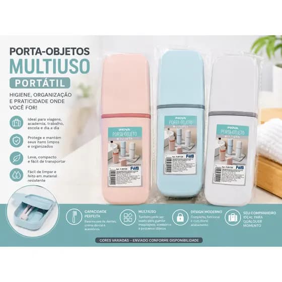 Estojo Porta Objetos Multiuso para Viagem Porta Escova de Dentes Portátil