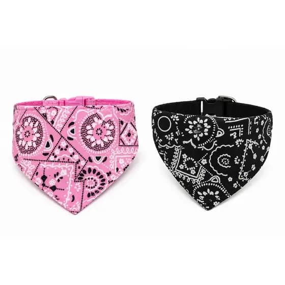 Coleira Ajustável Pet com Bandana em Poliéster para Cães e Gatos Pequeno e Médio Porte 14,5 cm
