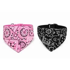 Coleira Ajustável Pet com Bandana em Poliéster para Cães e Gatos Pequeno e Médio Porte 14,5 cm