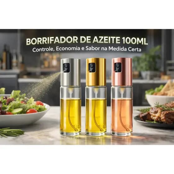 Pulverizador Spray Borrifador Azeite Vinagre em Vidro 100ml