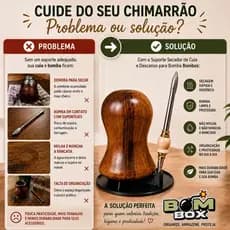 Suporte Secador de Cuia e Descanso para Bomba de Chimarrão | Organizador Mate Bombox