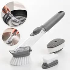 Escova de Limpeza Multiuso 2 em 1 com Dispenser, Prática e Versátil para Limpeza Diária