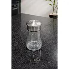 Saleiro de mesa com tampa inox - 100ml porta condimento fácil uso cozinha