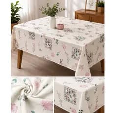 Toalha de Mesa Flanelada Impermeável para mesas de  4 e 6 Lugares Fácil Limpeza