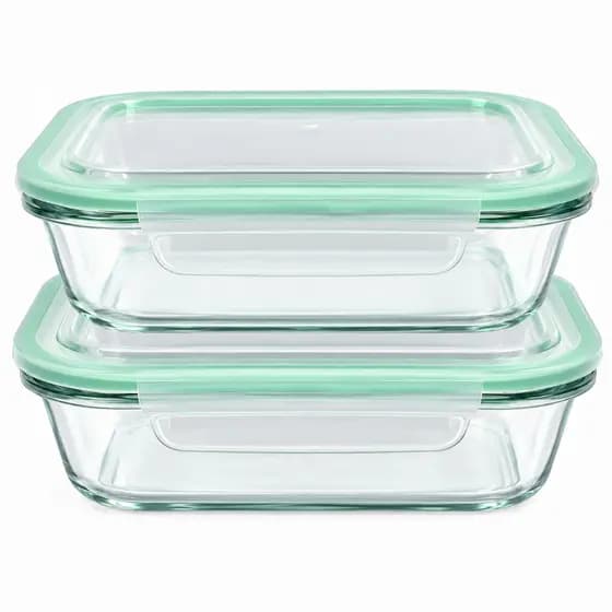 Kit 2 Potes de Vidro Hermético 640ml Tampa com Vedação Hermética, Organizador Mantimentos Marmita BPA Free
