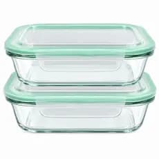 Kit 2 Potes de Vidro Hermético 640ml Tampa com Vedação Hermética, Organizador Mantimentos Marmita BPA Free