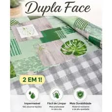Toalha de Mesa Dupla Face Impermeável - Para Mesas de 4 e 6  Lugares - Fácil de Limpar e Decorativa