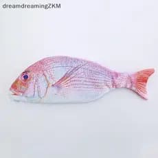 [Dreaming] Estojo De Lápis De Peixe De Simulação Fofo Kawaii Cartoon Zipper Pencil Box Bolsa De Armazenamento Portátil D
