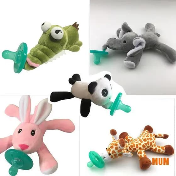 [MM] Chupeta De Silicone Para Bebês Da Moda Pacifiers Com Brinquedo De Pelúcia Girafa De Mamilo BPA Free