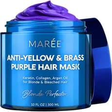 Máscara Capilar Roxa Anti-Amarelamento MAREE para Cabelos Danificados - Condicionador Profundo Roxo e Tônico para Cabelo