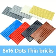 5 Pçs DIY Blocos De Construção Placa Base Dupla Face 8x16 Pontos 12 Cores Educacional Tamanho Criativo Compatível Com 92