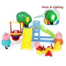 Parque Infantil da Peppa Pig - Brinquedo de Parque Infantil com Luzes e Música, Casa de Brinquedo, Escorregador de Parqu