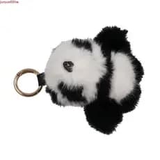 JUNYUE Panda Peludo Chaveiro , Saco Decoração Bonecas Animais Pequena Boneca De Pelúcia , Imitação De Pele De Vison