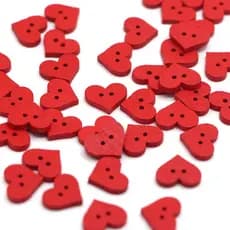 100pçs 2 Furos Vermelho Amor Coração Decorativo Botões De Madeira Para Roupas Acessórios De Costura Artesanato DIY 15x12
