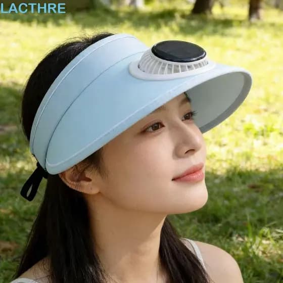 Chapéu De Sol De Aba Larga LACTHRE , Com Ventilador De Verão De Malha De Proteção Solar , Boné De Vento Forte