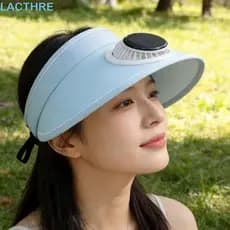 Chapéu De Sol De Aba Larga LACTHRE , Com Ventilador De Verão De Malha De Proteção Solar , Boné De Vento Forte