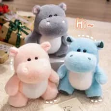 25cm Hipopótamo Veados Boneca Simulação Brinquedo De Pelúcia Artesanal Dos Desenhos Animados Anime Bonito Travesseiro Di