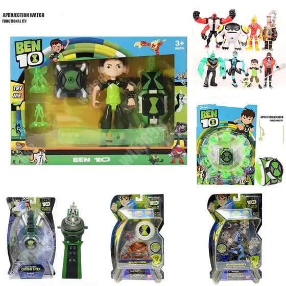 Ben Tennyson Omnitrix Figura de Ação Relógios 10 Way Heatblast Grande Benwolf Ditto Modelo Boneca Extraterrestre Relógio
