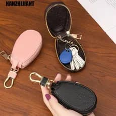 NANZHIJIANT Bolsa De Moedas Compacta , Armazenamento De Chave De Carro PU Com Fecho De Zíper Durável , Porta-Chaves