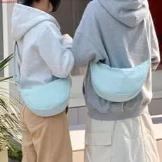 JUNYUE Bolsa De Ombro , Bolinho De Nylon Hobos Crossbody De Grande Capacidade , Cor Sólida , Meia Lua
