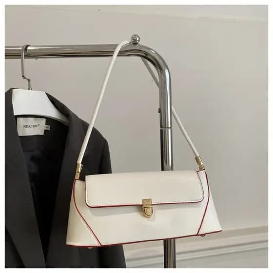 Bolsa de ombro feminina elegante simples formato de baguete[1811]